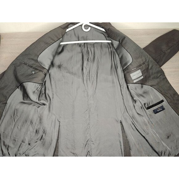 John W. Nordstrom 100% Travel Wool Men's Blazer Sports Coat 44L 2-Button Gray - Picture 7 of 12